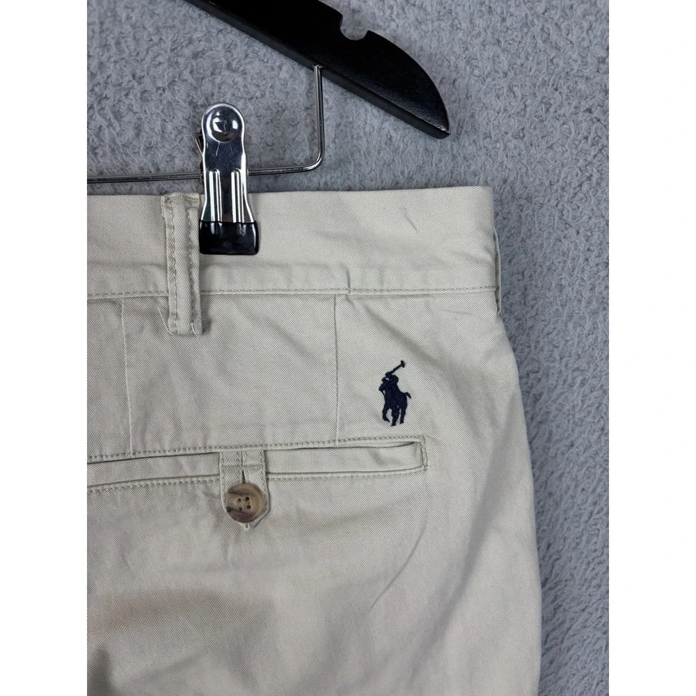 Polo Ralph Lauren Pants Mens 38x30 Beige Slim Tapered Stretch Chino Casual Mens